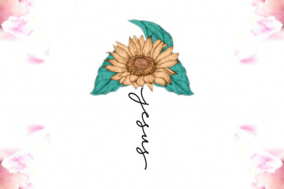 Jesus Sunflower Sublimation PNG for Crafts Graphics